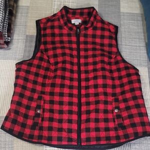 Croft & Barrow XXL Buffalo Plaid Women's Vest